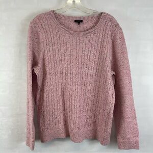 Talbots Pink Cable‎ Knit Pullover Sweater Size XL